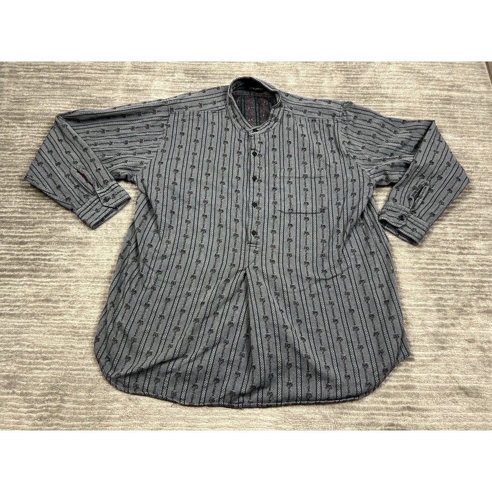 Atrium Shirt Mens‎ XXL Blue Striped Pullover Long Sleeve Cotton Casual